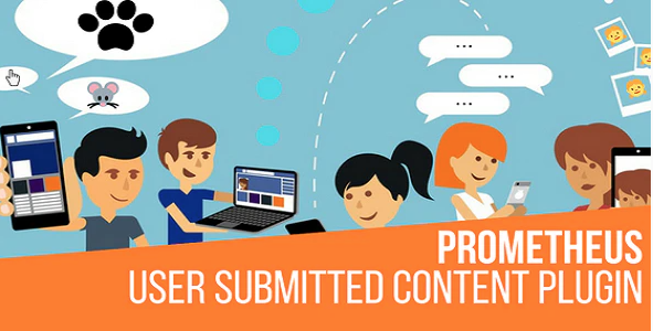 Prometheus subió un complemento de wordpress que muestra personas animadas que usan tecnología de comunicación