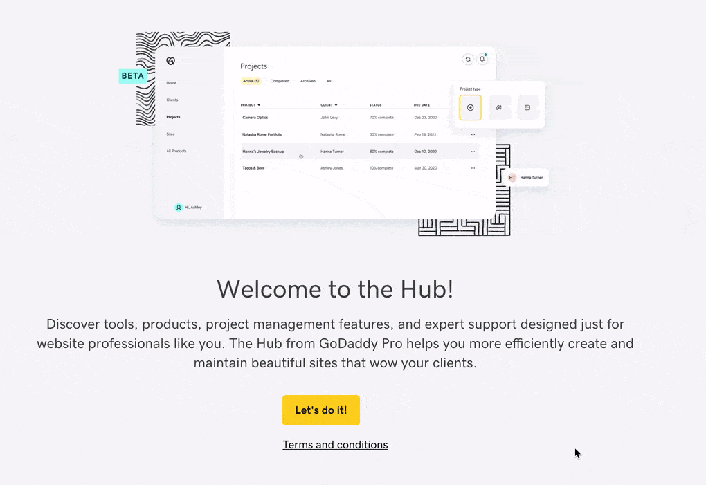 GoDaddy Pro Hub - Herramienta de administración de sitios de WordPress