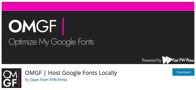 wordpress google fonts página de descarga del complemento OMGF