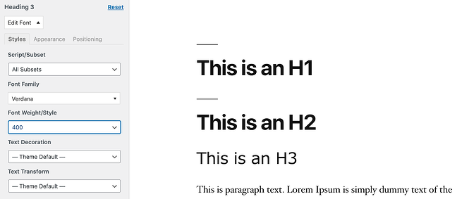 cambiar las fuentes del encabezado en el configurador de wordpress con el sencillo complemento de fuentes de Google