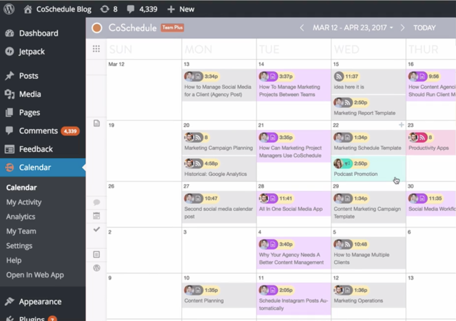 CoSchedule WordPress-project-management-plug-in
