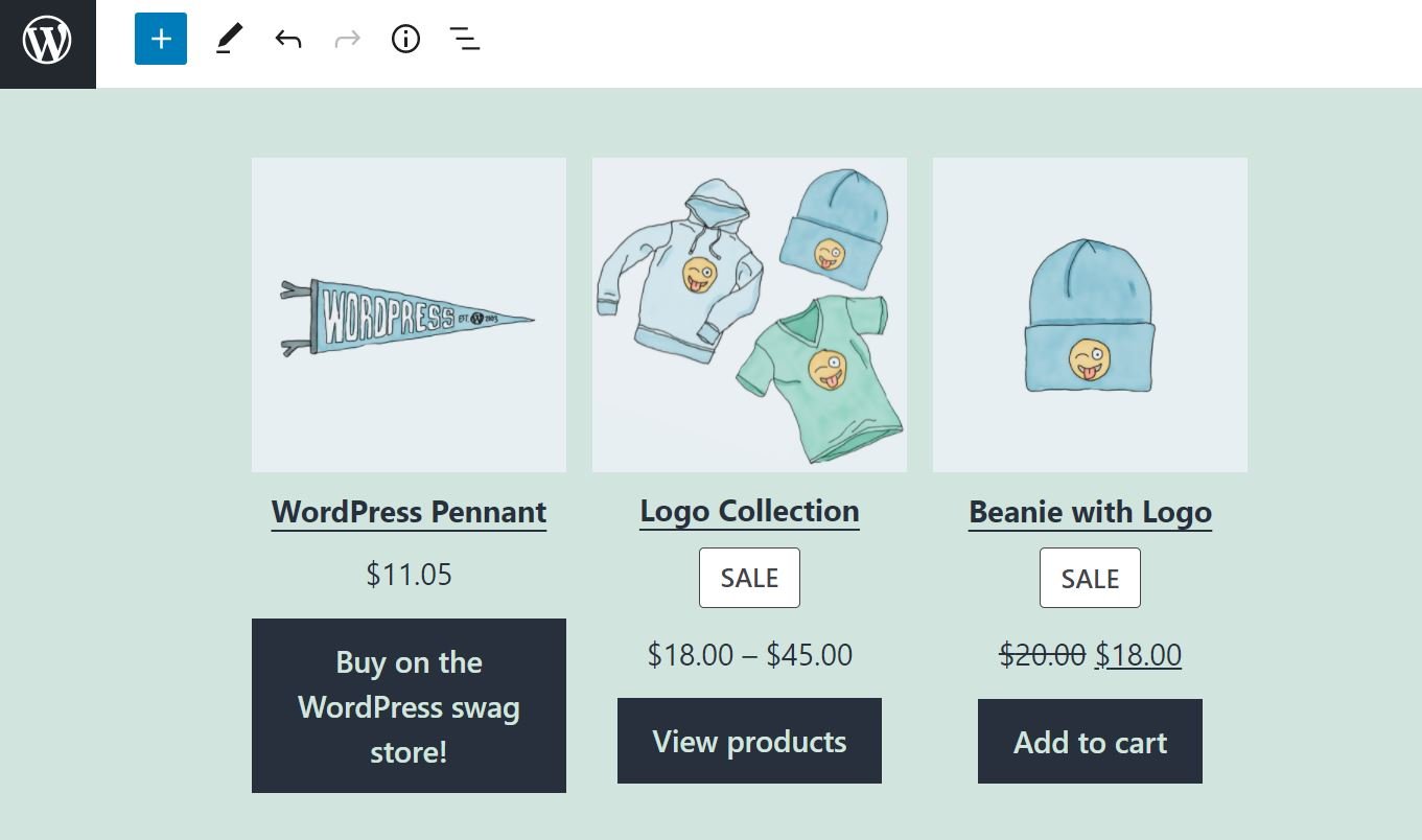Bloque de los últimos productos de WooCommerce en el Editor de bloques