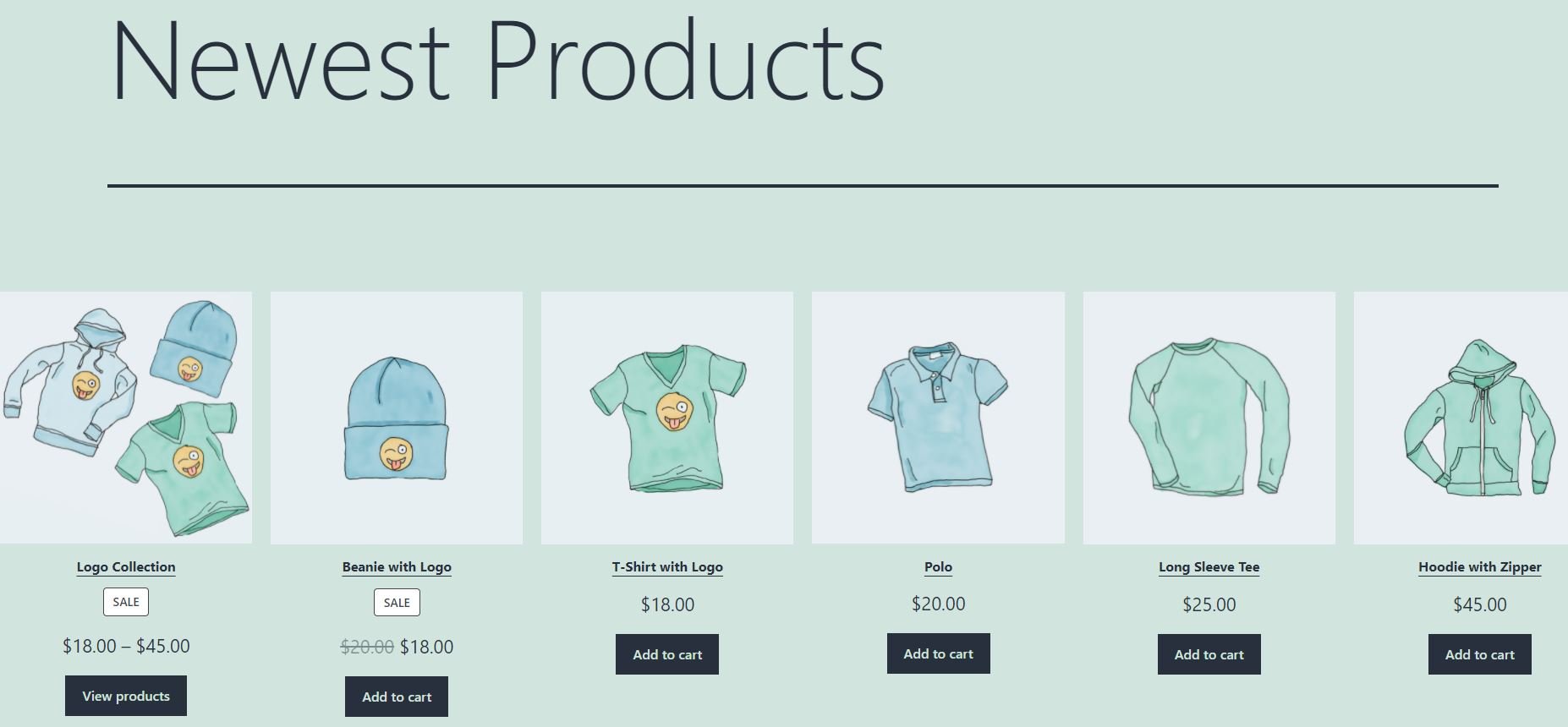 Bloque de los últimos productos de WooCommerce en el frente