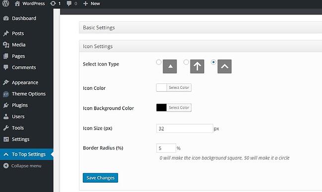 Estilos de botones de imagen para el complemento To Top para WordPress