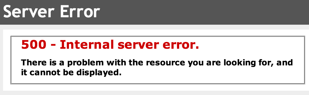 Error de servidor interno