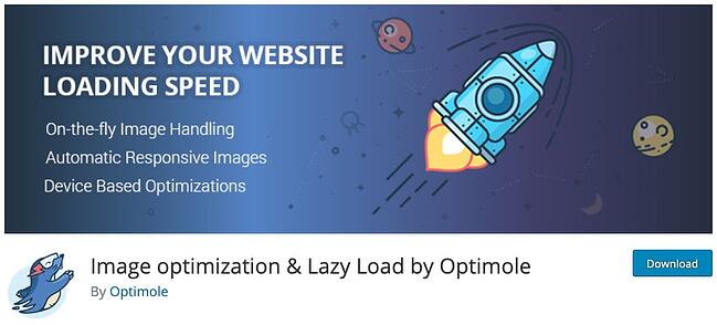 página de descarga de complementos para wordpress lazy loading optimole plugin