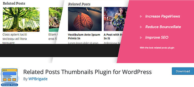 Página con una lista de complementos relacionados con miniaturas de publicaciones para WordPress