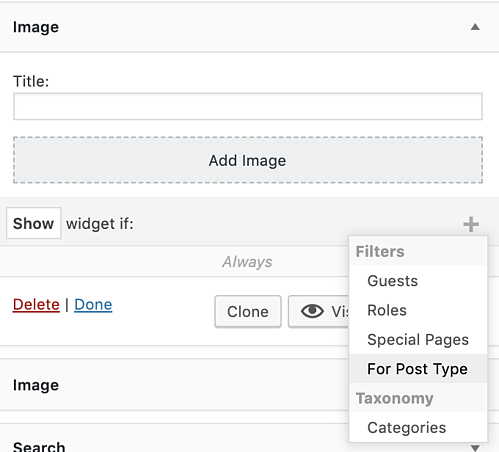 opciones de filtrado en barras laterales personalizadas para agregar widgets a su sitio de WordPress