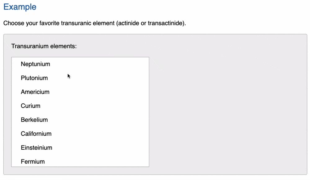 Cuadro de lista disponible creado con roles y propiedades ARIA