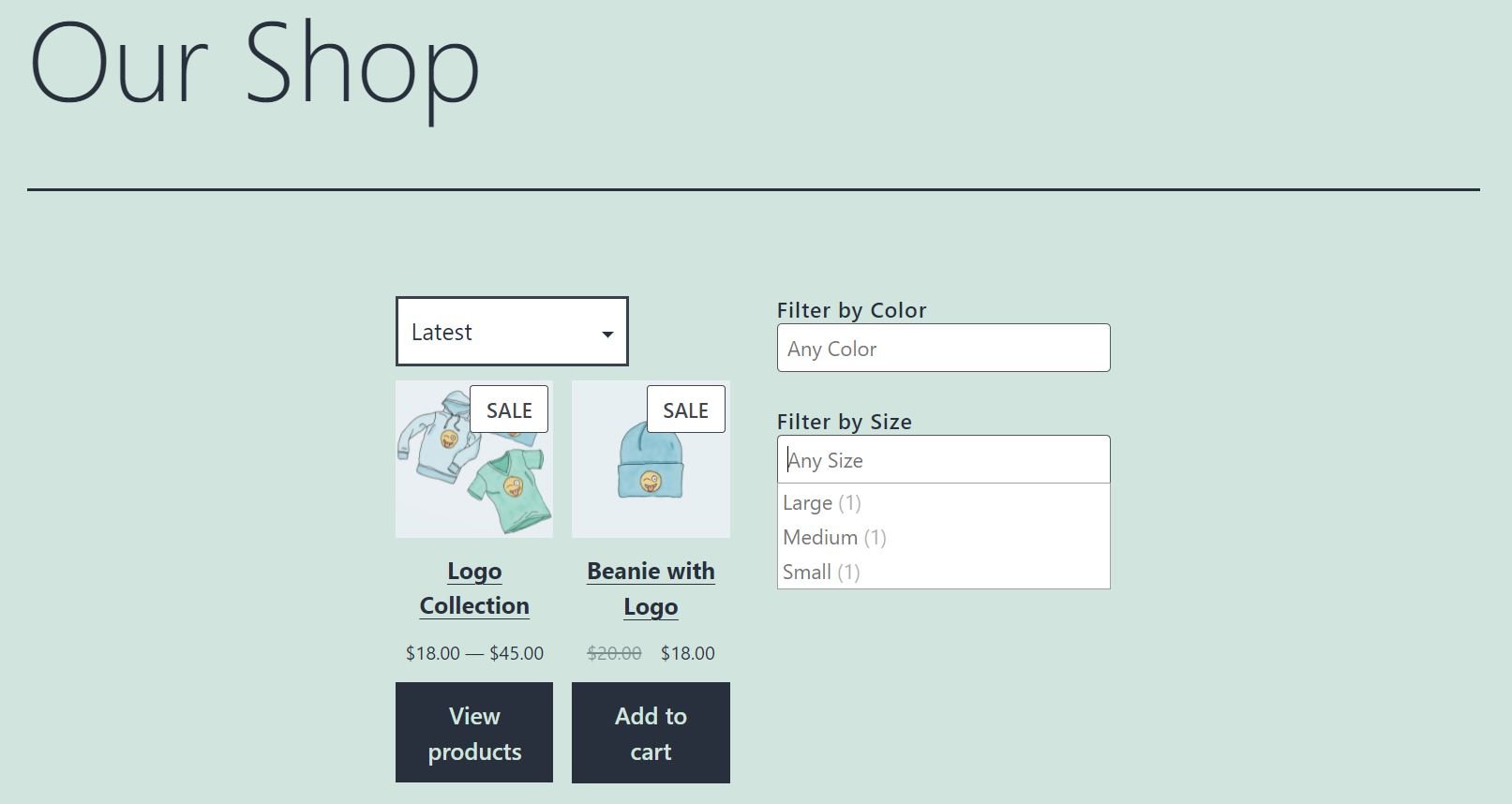 Dos filtros de productos diferentes por bloques de atributos en el frente 