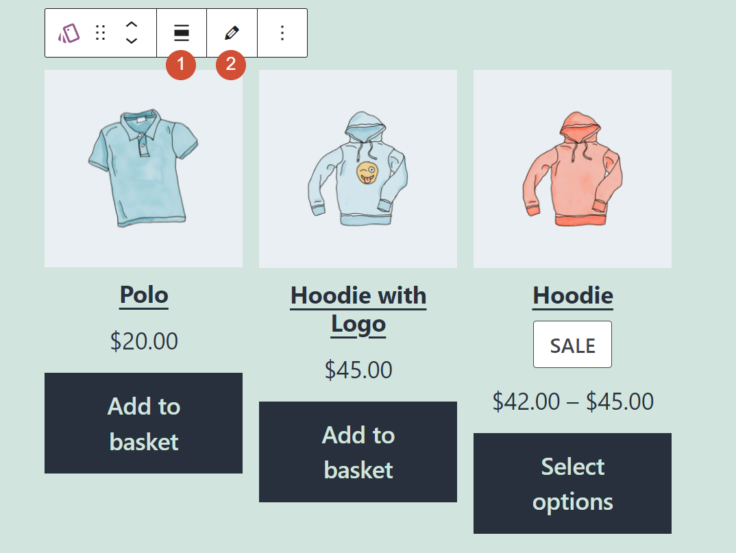 Configuración de formato de bloque Producto por atributo