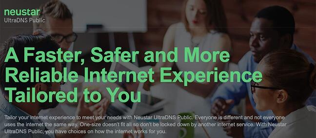 Página que enumera uno de los mejores servidores DNS públicos NeuStar UltraDNS