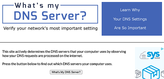 ¿Cuál es la página de inicio de mi servidor DNS?