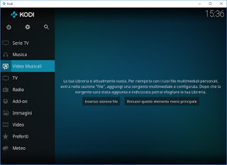 Página de inicio de Kodi Interfaz Kodi