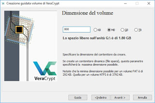 tamaño del volumen Archivo de volumen de Veracrypt