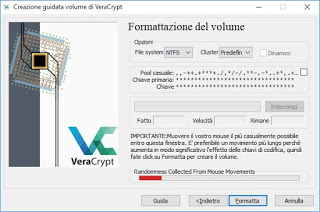 Formato aleatorio y clave Crear un volumen VeraCrypt