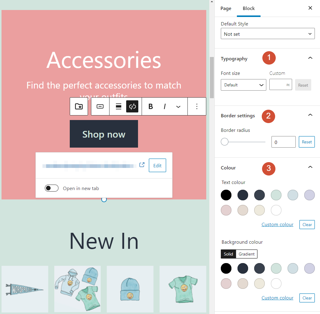 Modificar la configuración del botón CTA con el Editor de bloques