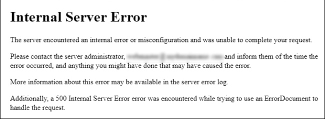error de servidor interno