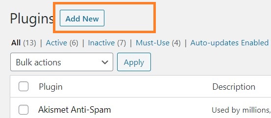 agregue un nuevo botón en la página del complemento en wordpress