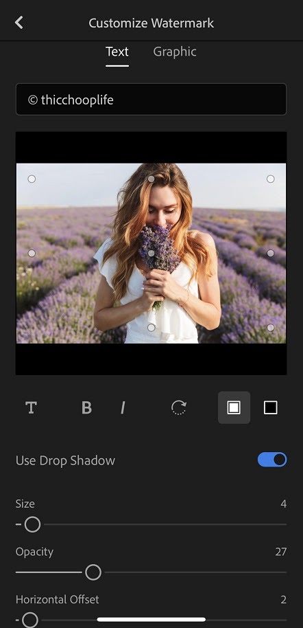 Agregue una marca de agua de texto en Adobe Lightroom Classic para evitar la fusión en caliente