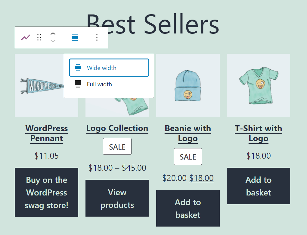 Cambia el ancho de bloque de los productos más vendidos en WooCommerce
