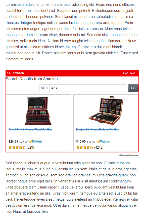 wordpress en amazon muestra de anuncio de wordpress