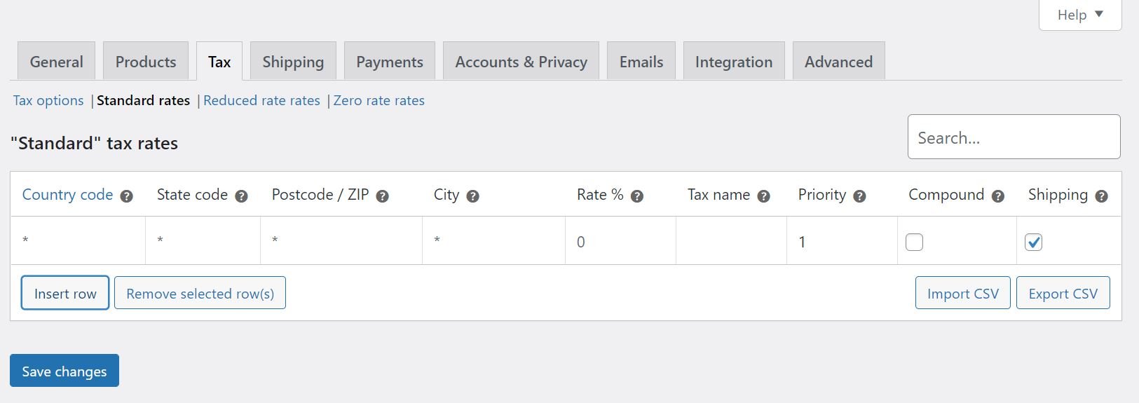 Configurar las tasas de impuestos de WooCommerce