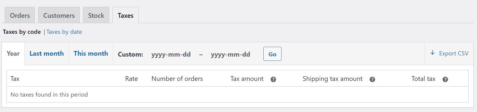 Informes de impuestos en WooCommerce
