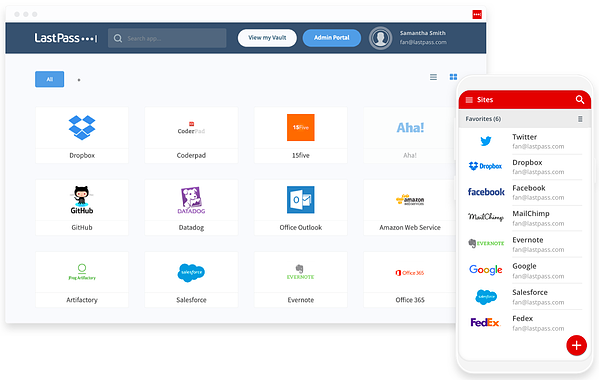 Solución de inicio de sesión único LastPass Dashboard