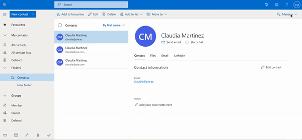 Combinar contactos duplicados en Outlook 