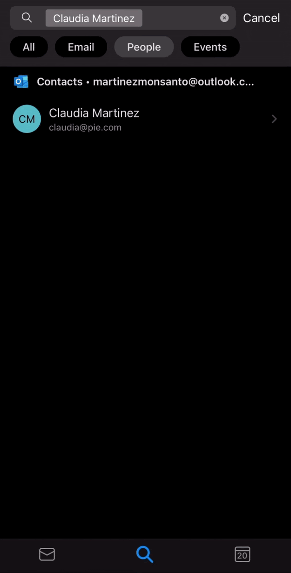 Use la aplicación móvil de Outlook para administrar sus contactos de Outlook