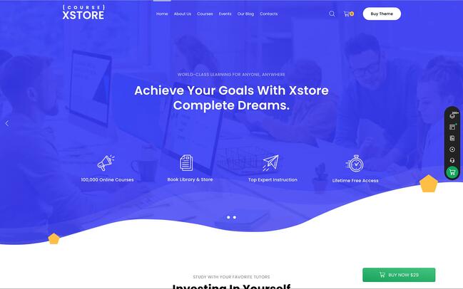 página de demostración del tema xstore para descarga digital de wordpress