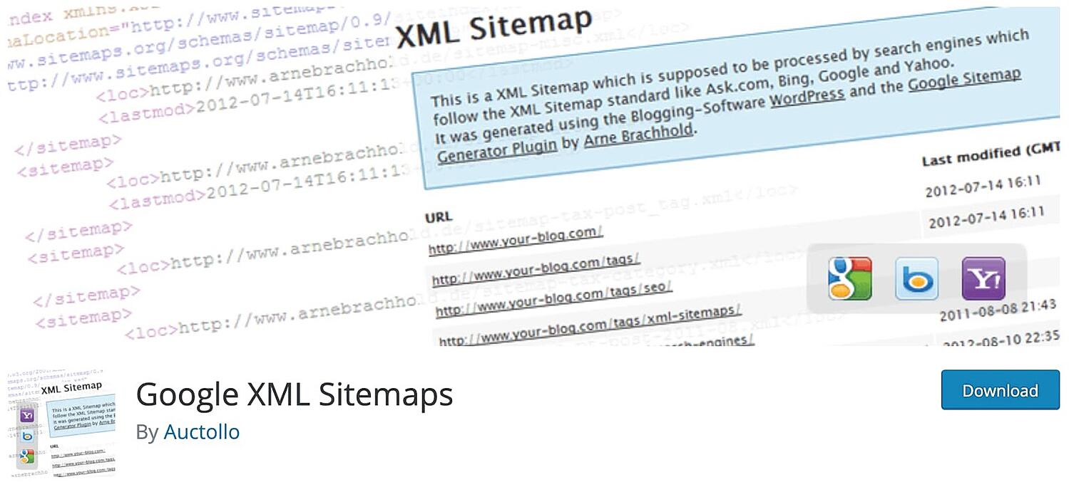 página del producto para el mapa del sitio de WordPress Google XML Sitemaps