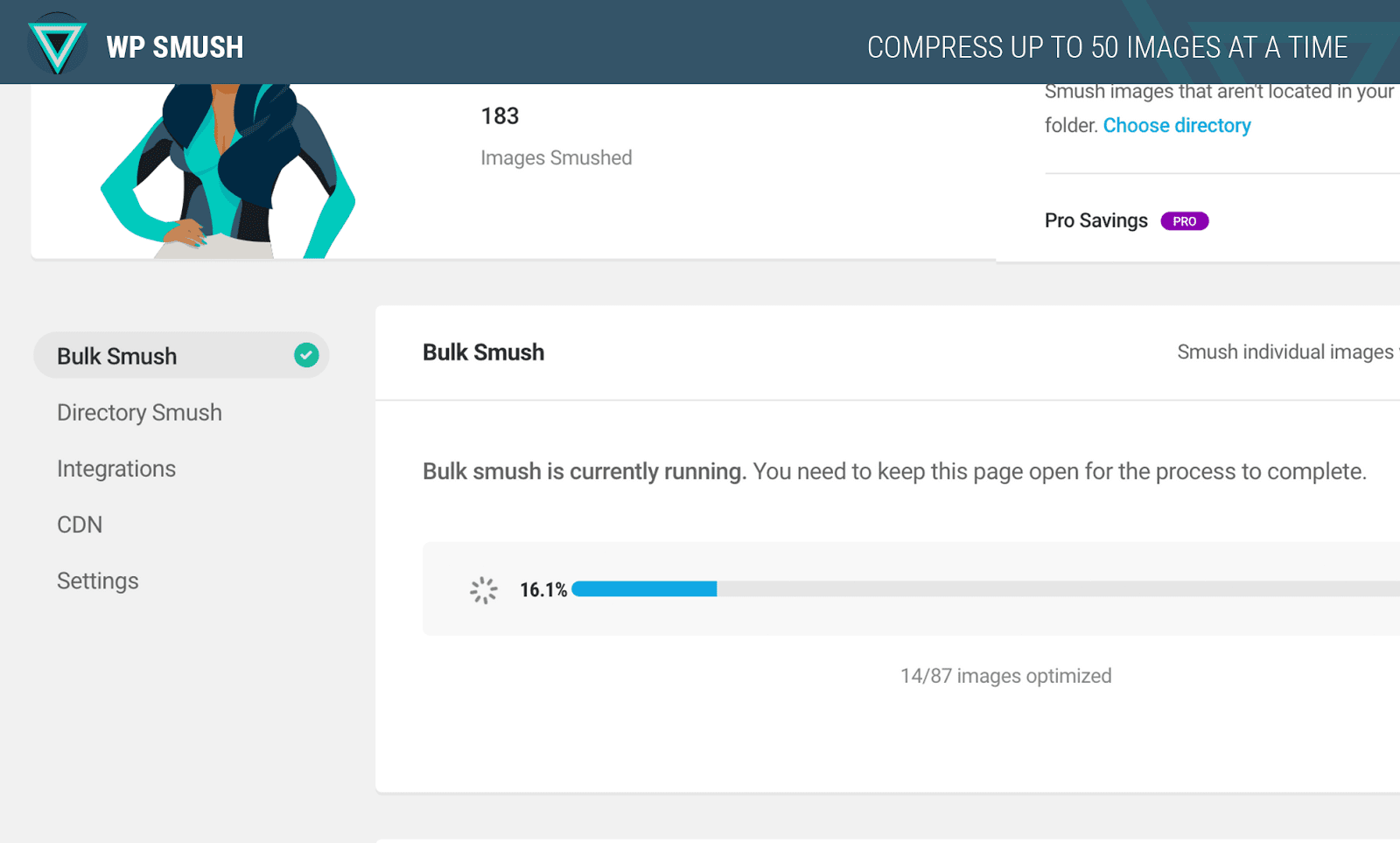 demostración del compresor de imágenes wp smush
