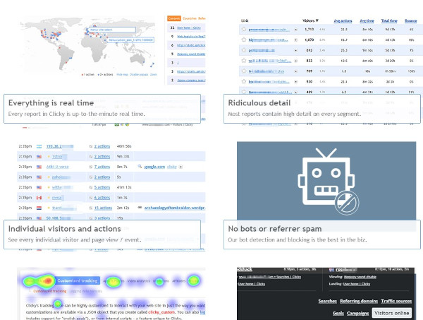 hizo clic en la página de inicio que muestra las características de su software de análisis