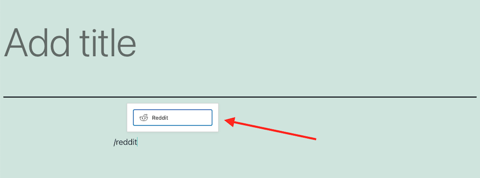 Una forma alternativa de agregar un bloque.
