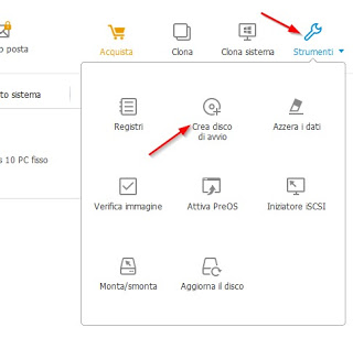Crear un disco de arranque Opción para crear un disco de arranque