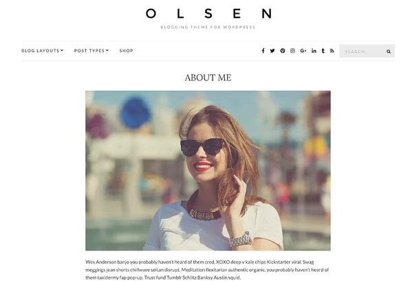 tema de WordPress para blog de Themeisle Olsen