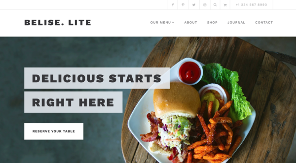 Belice lite restaurante wordpress tema isle