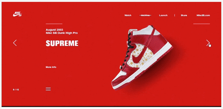 gif presentación de diapositivas en la red en nike.com