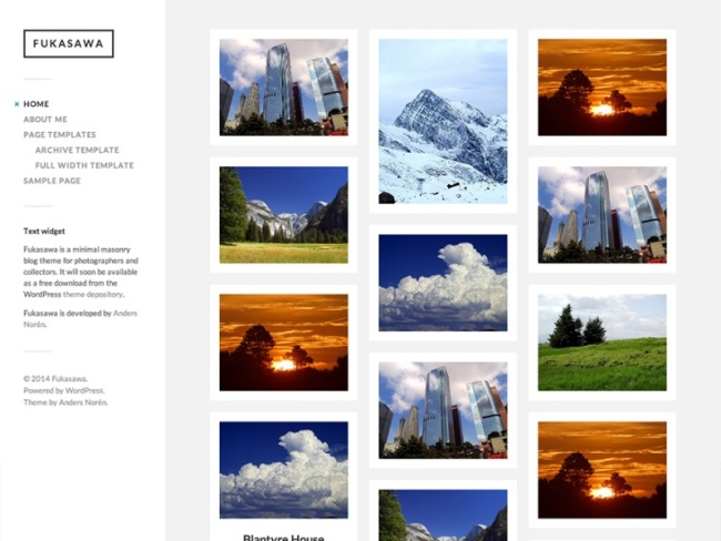 Tema WordPress gratuito de Fukasawa para fotógrafos