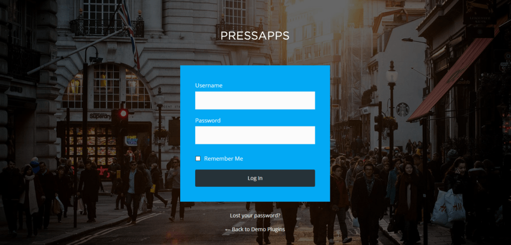 Un ejemplo de una página de inicio de sesión personalizada utilizando el complemento de WordPress de inicio de sesión y acceso personalizado