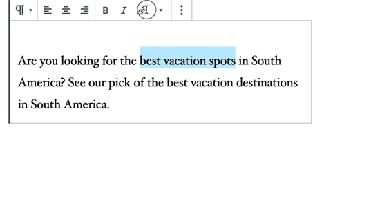 En el editor de Gutenberg, haga clic en Configuración de enlaces y cambie el control deslizante "Abrir en una pestaña nueva".