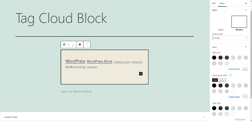 Cambiar el tipo o estilo de bloque