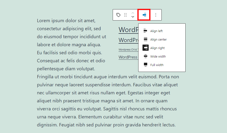 Cambiar la alineación