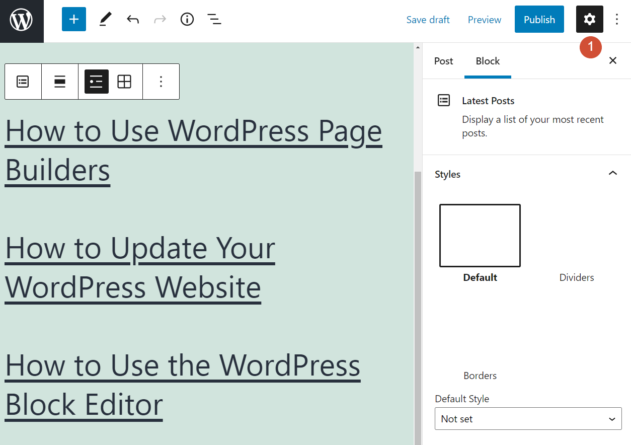 La configuración de las publicaciones recientes está bloqueando