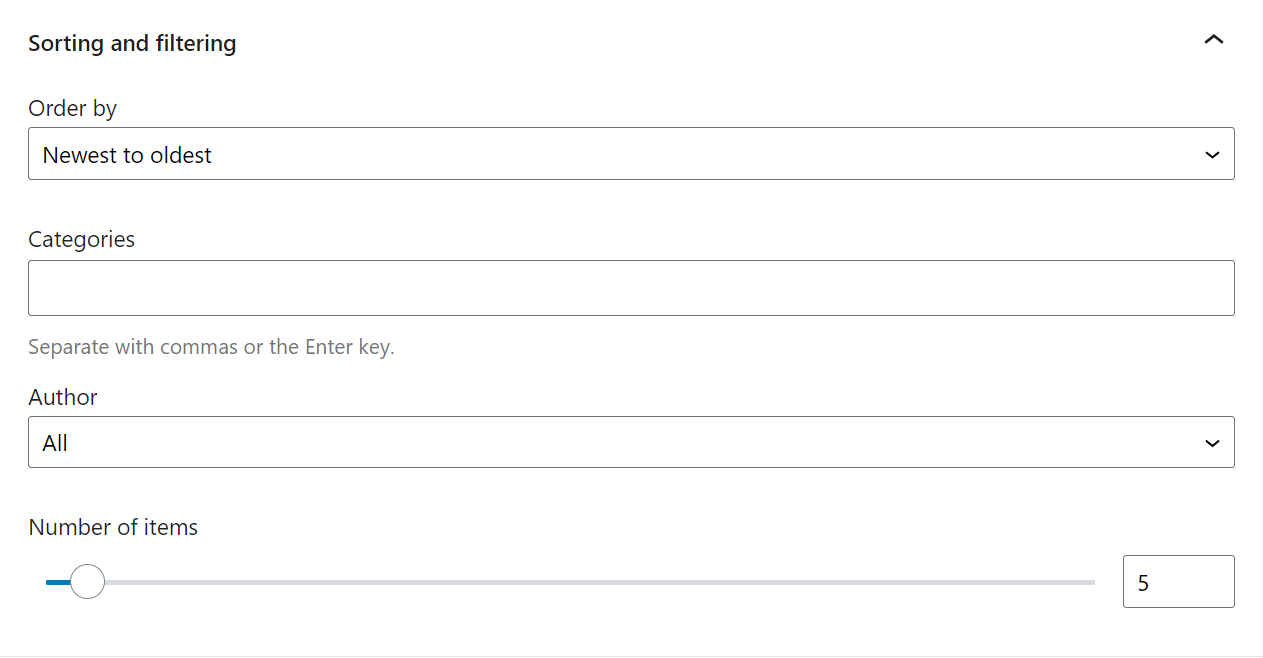 Personaliza el elemento de publicaciones recientes