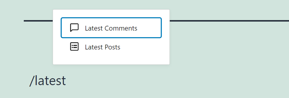 Agregar manualmente un bloque de comentarios recientes