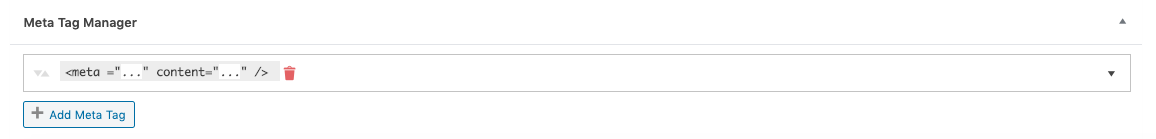 Metacampo de Tag Manager
