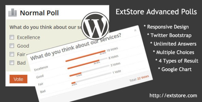 Encuestas avanzadas para un banner de WordPress que muestra un ejemplo de una encuesta
